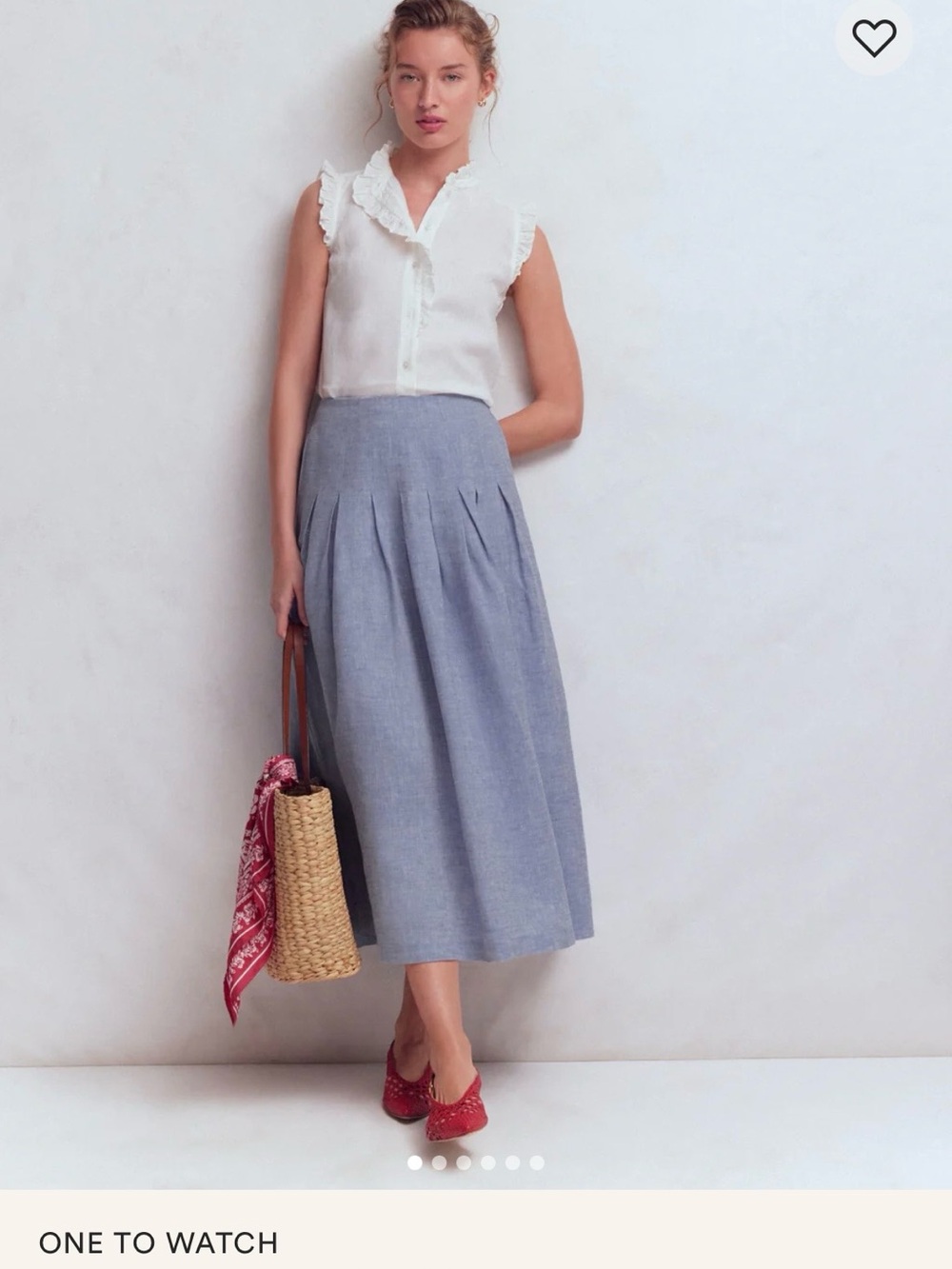 Boden Blue Pleated Maxi Skirt - Picture 5 of 8